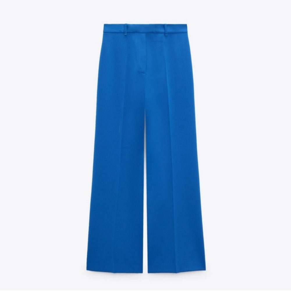 Zara Straight Leg Pants Limited Edition Blue NWT